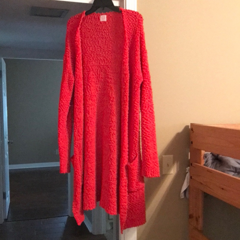 Red popcorn sweater